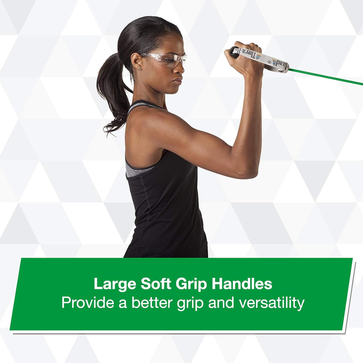 THERABAND Resistance Tubes with Handles & Door Anchor – Green (Heavy, 48”...