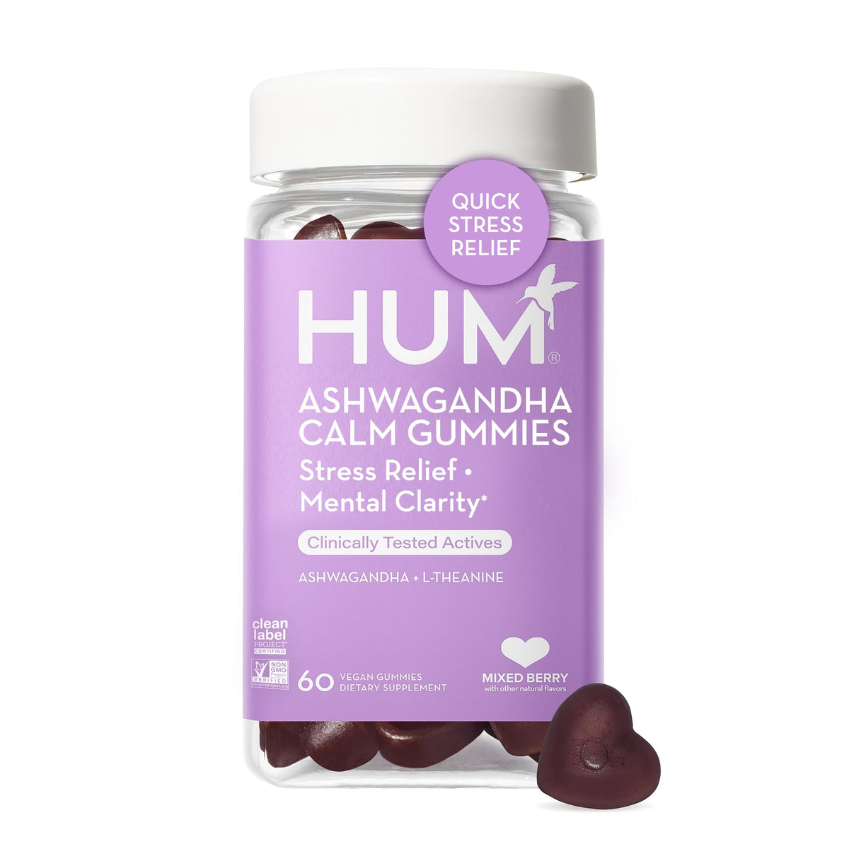 HUM Ashwagandha Calm Gummies - L-Theanine 60ct | Hewyn