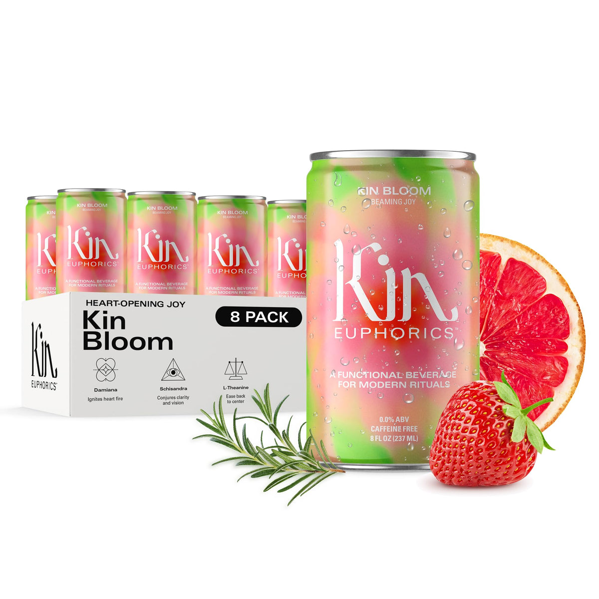 Kin Bloom Functional Beverage 8oz (8 Cans) | Kin Euphorics | Hewyn