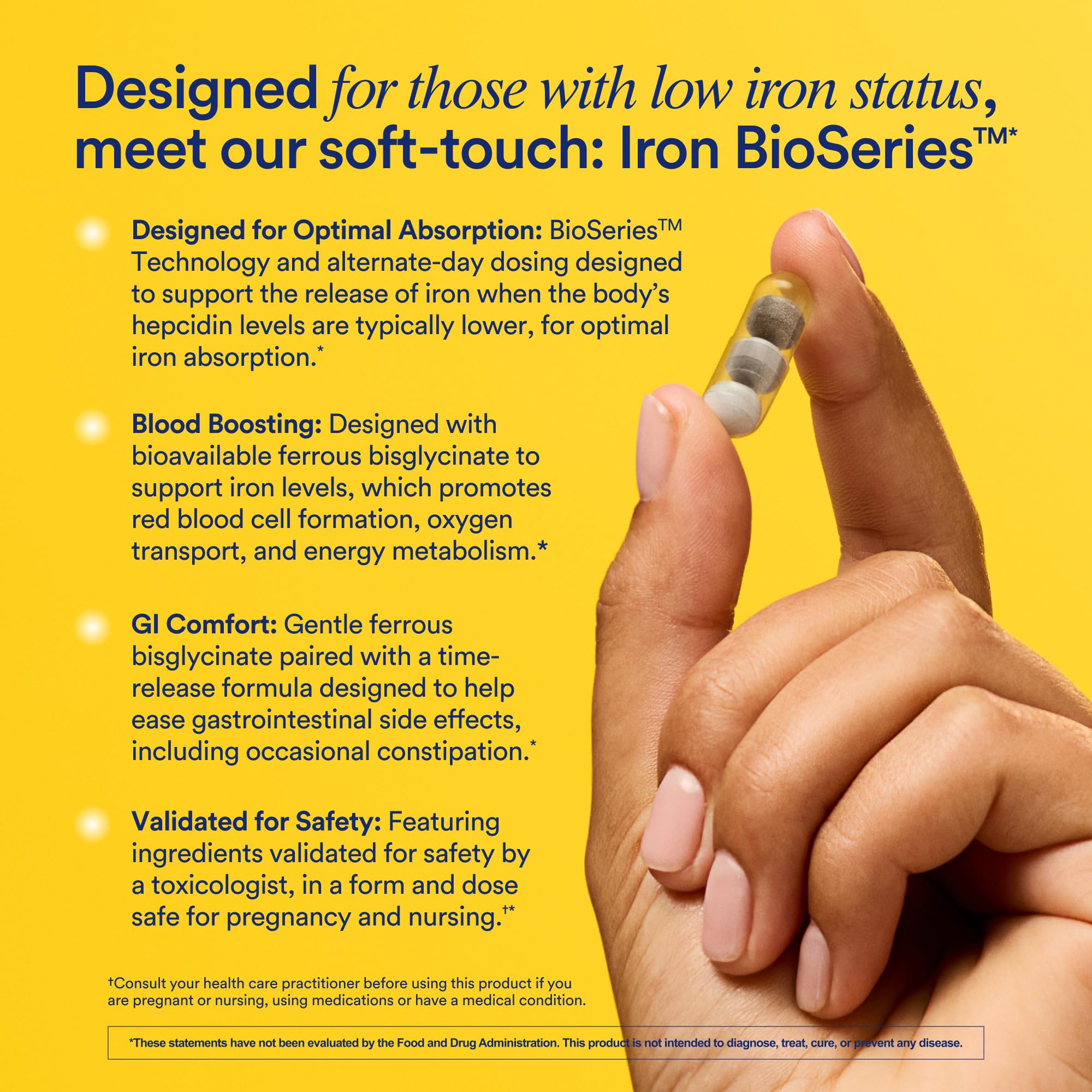 Ritual Iron Supplement to Support Low Iron Levels 60 mg | 48-hour Dosing Routine with BioSeries™ Technology plus Vitamin A...