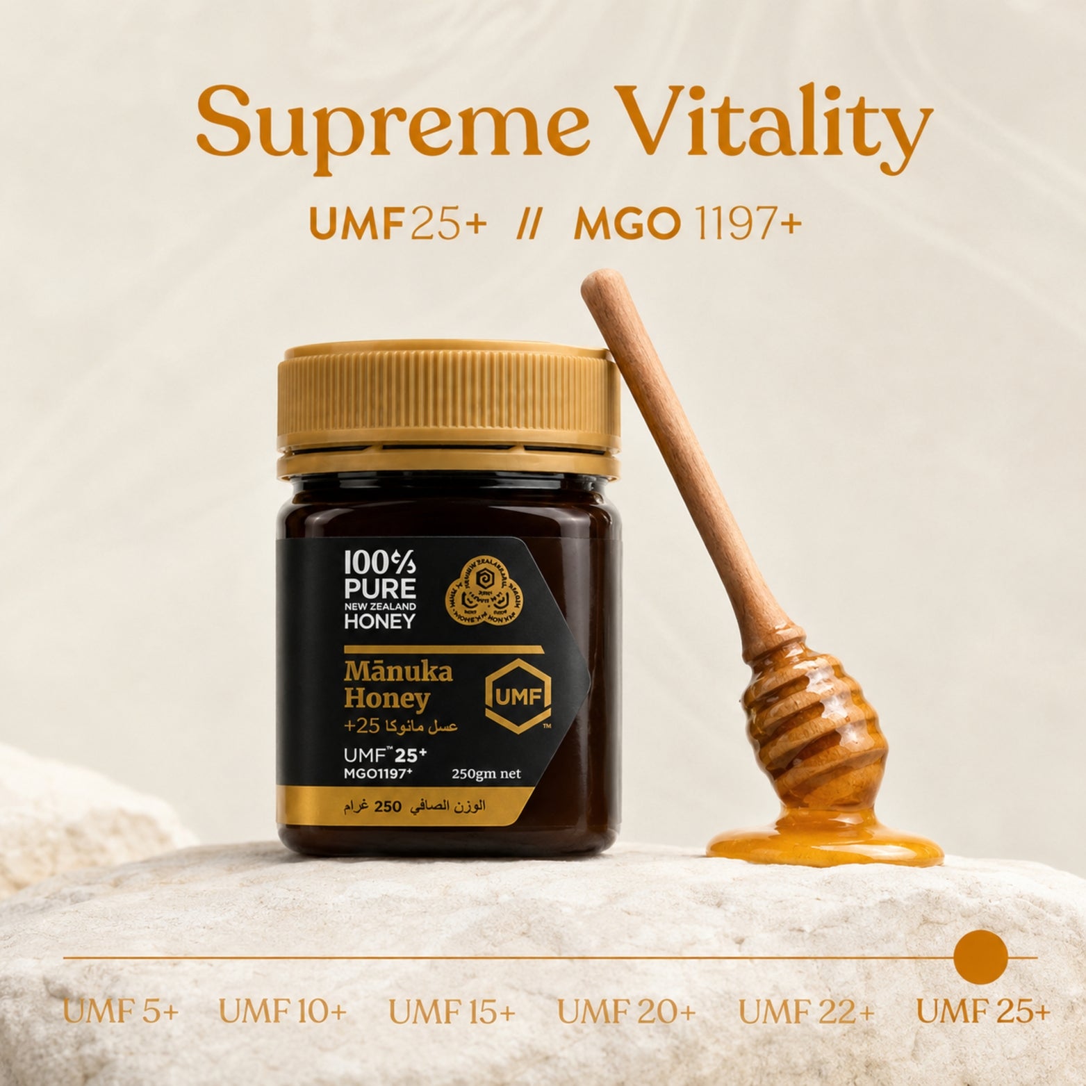 100% Pure New Zealand Honey - Manuka Honey UMF 25+ MGO 1197+