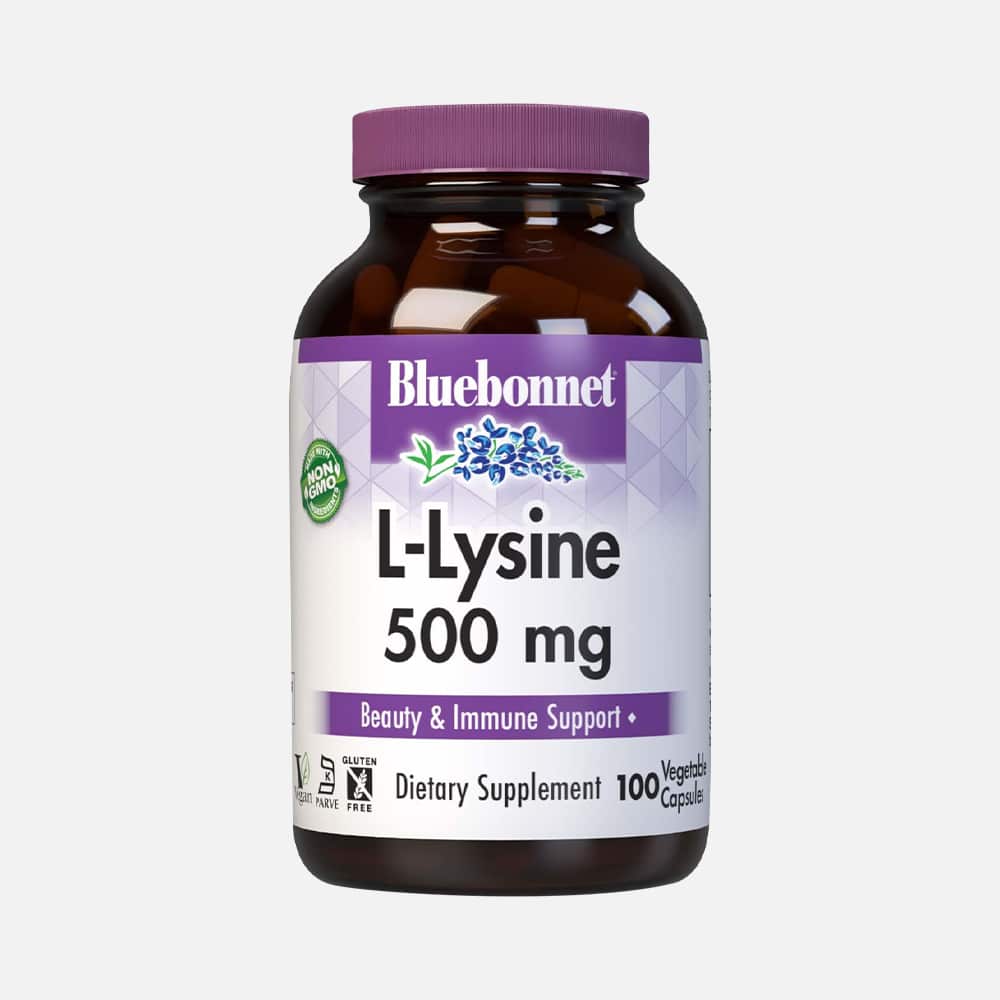 L-Lysine 500mg (AjiPure) - 100 Vegetable Capsules