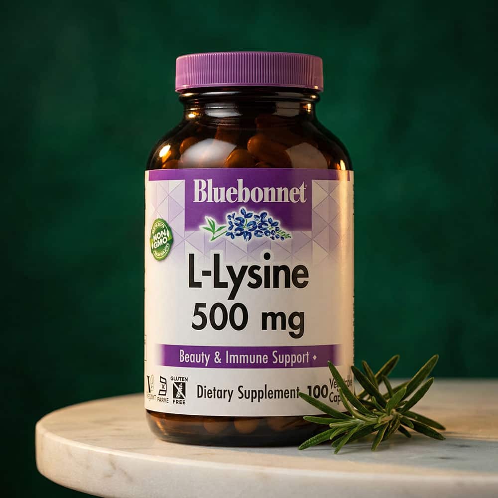 L-Lysine 500mg (AjiPure) - 100 Vegetable Capsules