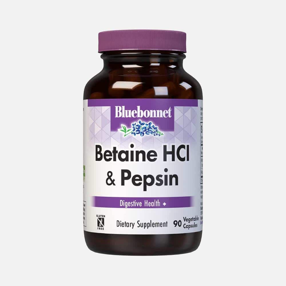 Betaine HCl 650mg with Pepsin 130mg - 90 Capsules