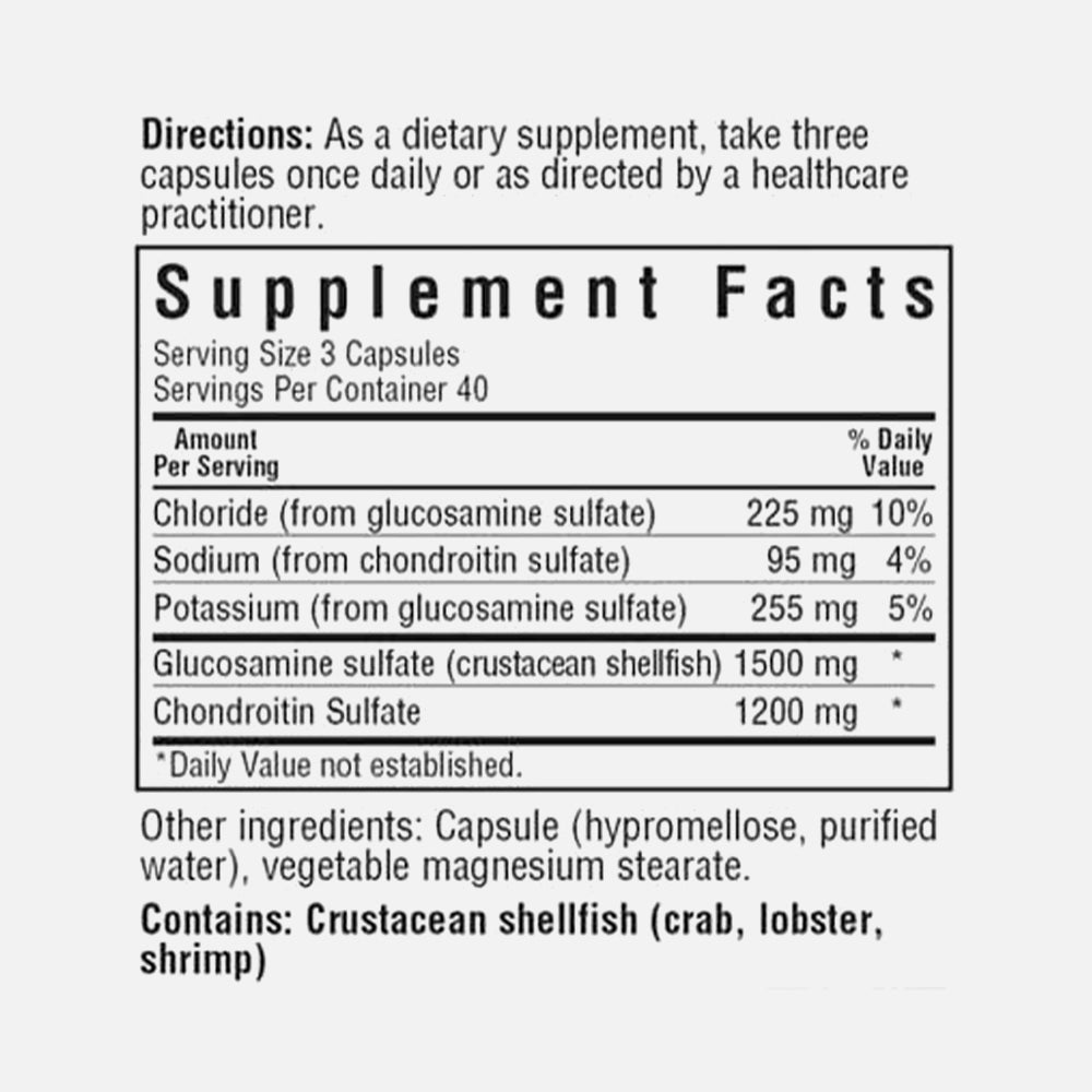 Glucosamine Chondroitin Sulfate 1500/1200mg - 120 Capsules