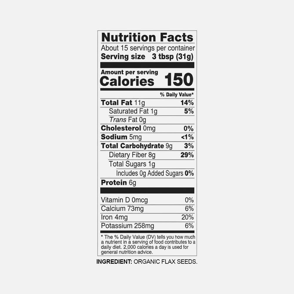 Organic Flax Seeds 1 lb - Whole Seeds