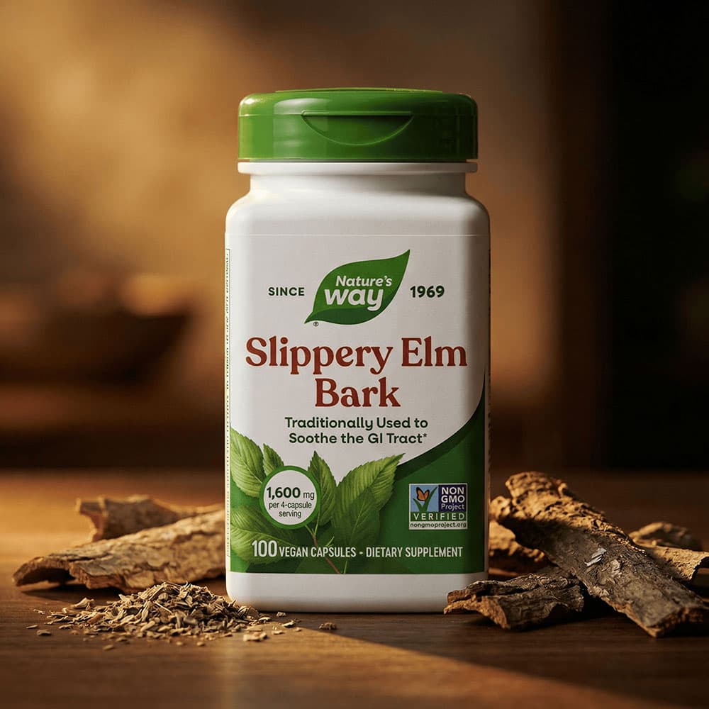 Slippery Elm Bark 400mg - 100 Vegan Capsules