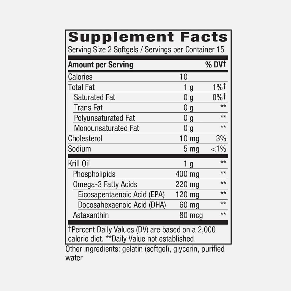 Krill Oil 100% Pure Omega-3 - 30 Softgels