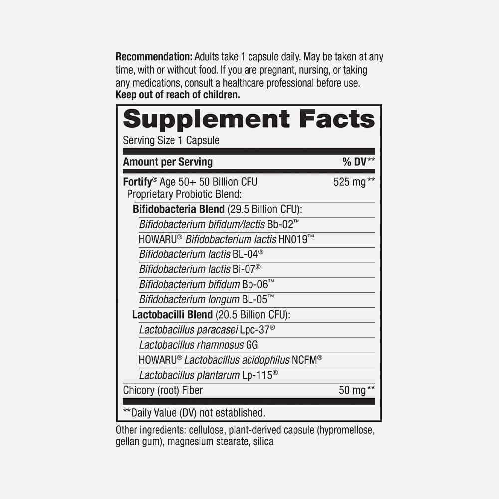 Fortify Probiotic Adults 50+ 50 Billion CFU - 30 Capsules