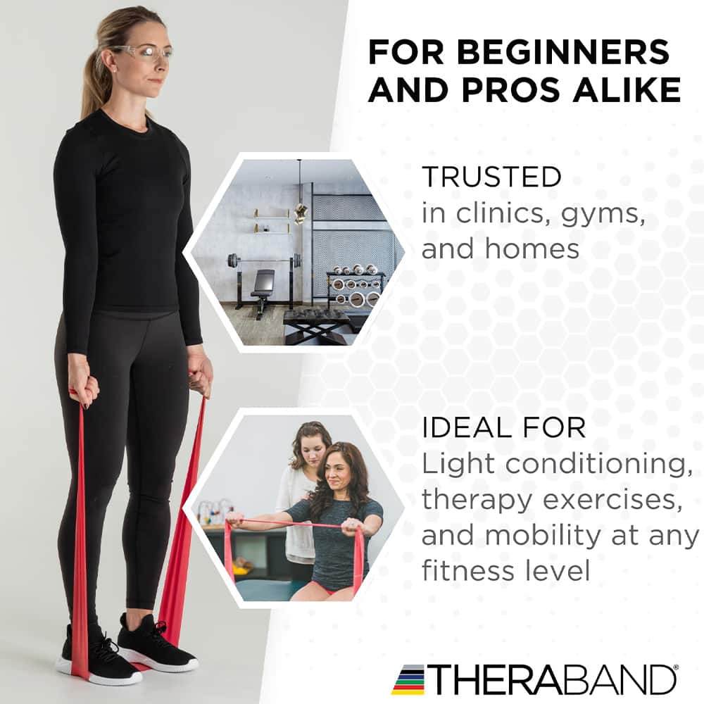 TheraBand Red Non-Latex 25yd Roll - Medium Band