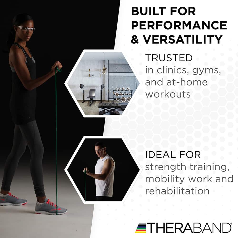 TheraBand Latex Resistance Tubing Green - 25 ft Roll