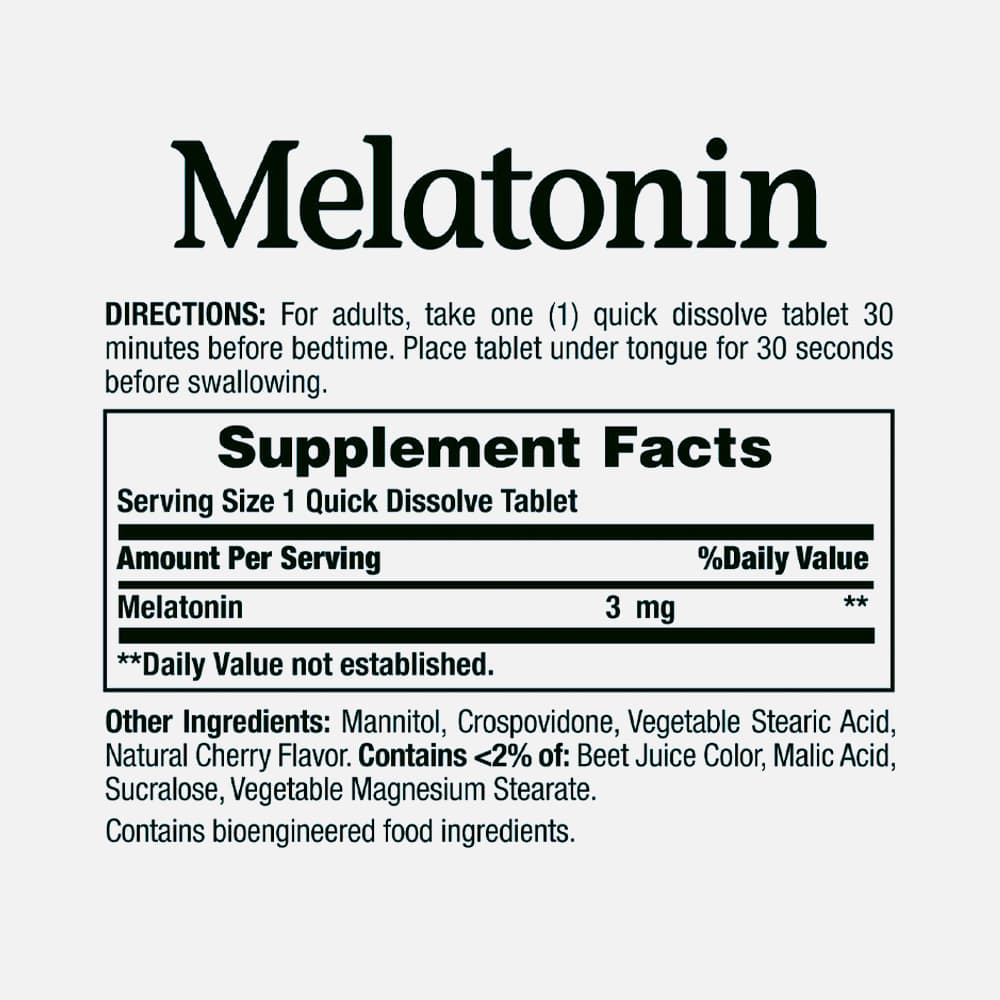 Melatonin 3mg - 240 Quick Dissolve Tablets (Cherry)