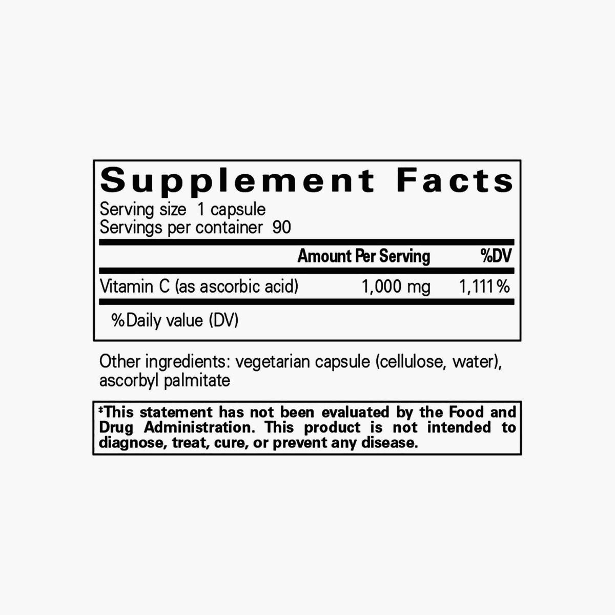 Vitamin C (Ascorbic Acid) 90 Capsules