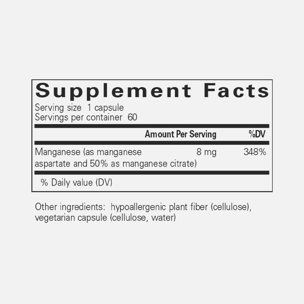 Manganese Aspartate/Citrate 5mg - 60 Capsules