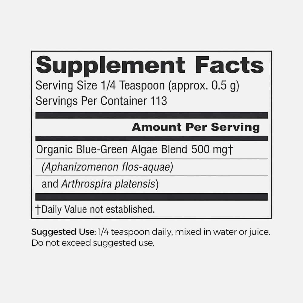 Blue-Green Algae (Klamath Lake) Powder - 2oz