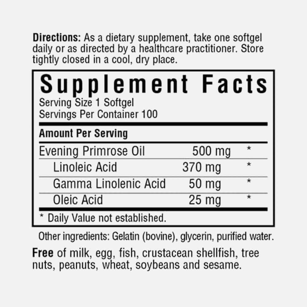 Evening Primrose Oil 500mg - 100 Softgels