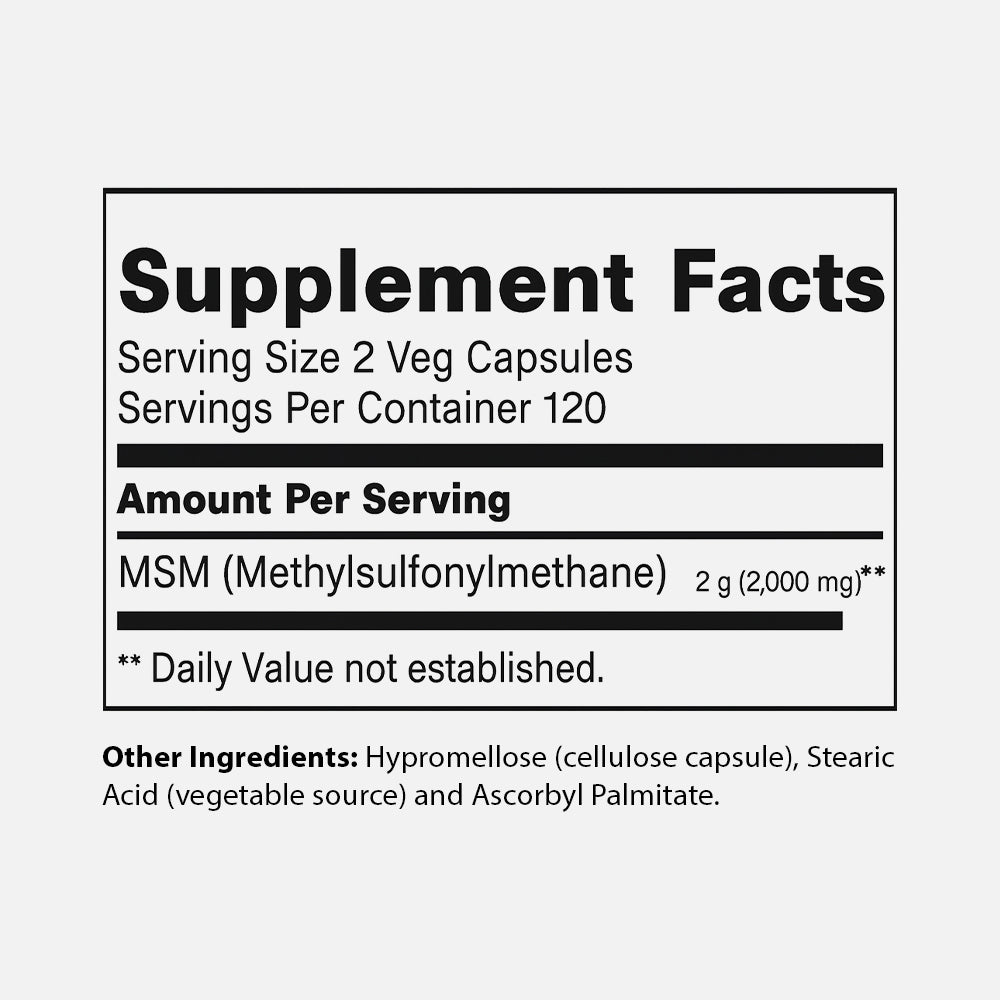 MSM 1000mg - 240 Veg Capsules
