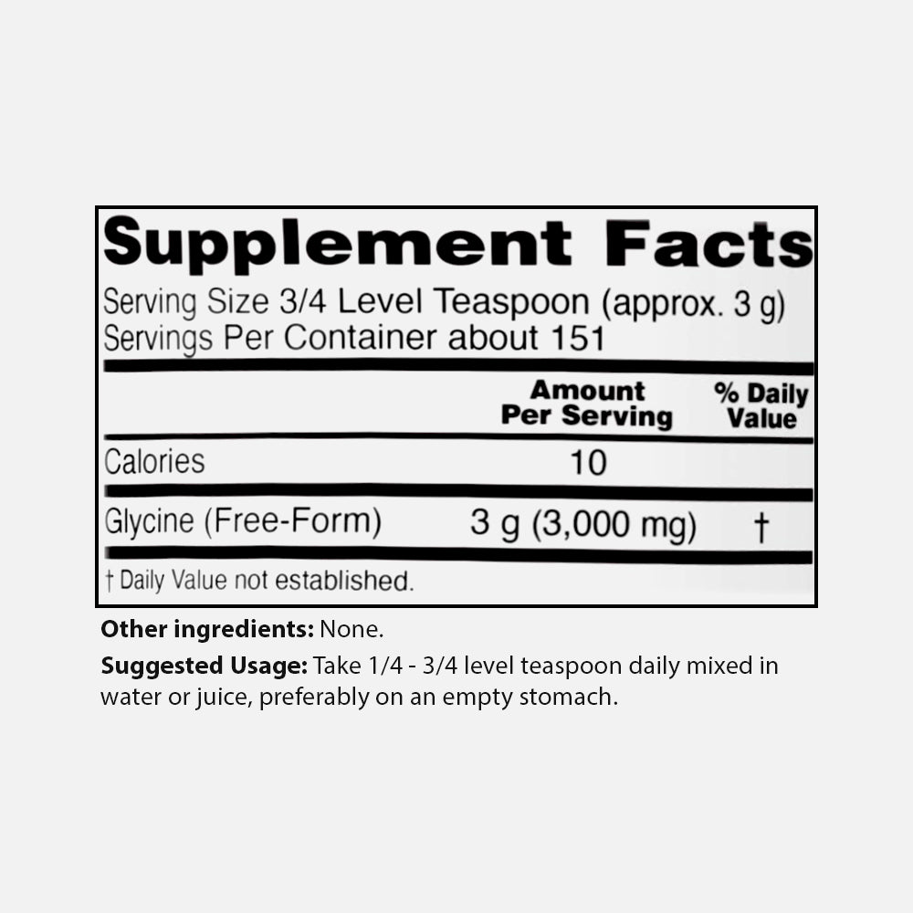 Glycine Pure Powder 1000mg - 1 lb Powder