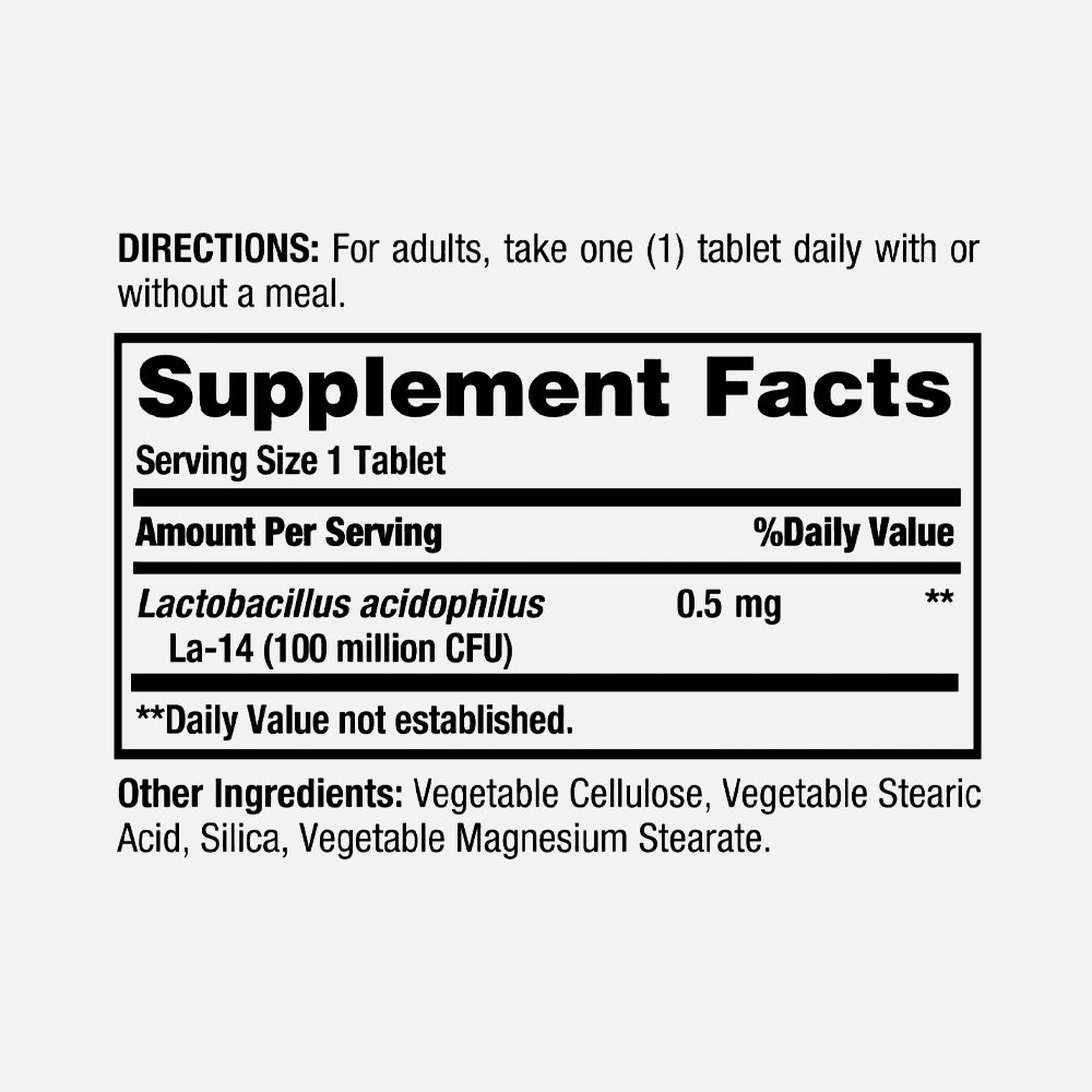 Lactobacillus Acidophilus 100M CFU - 120 Tablets