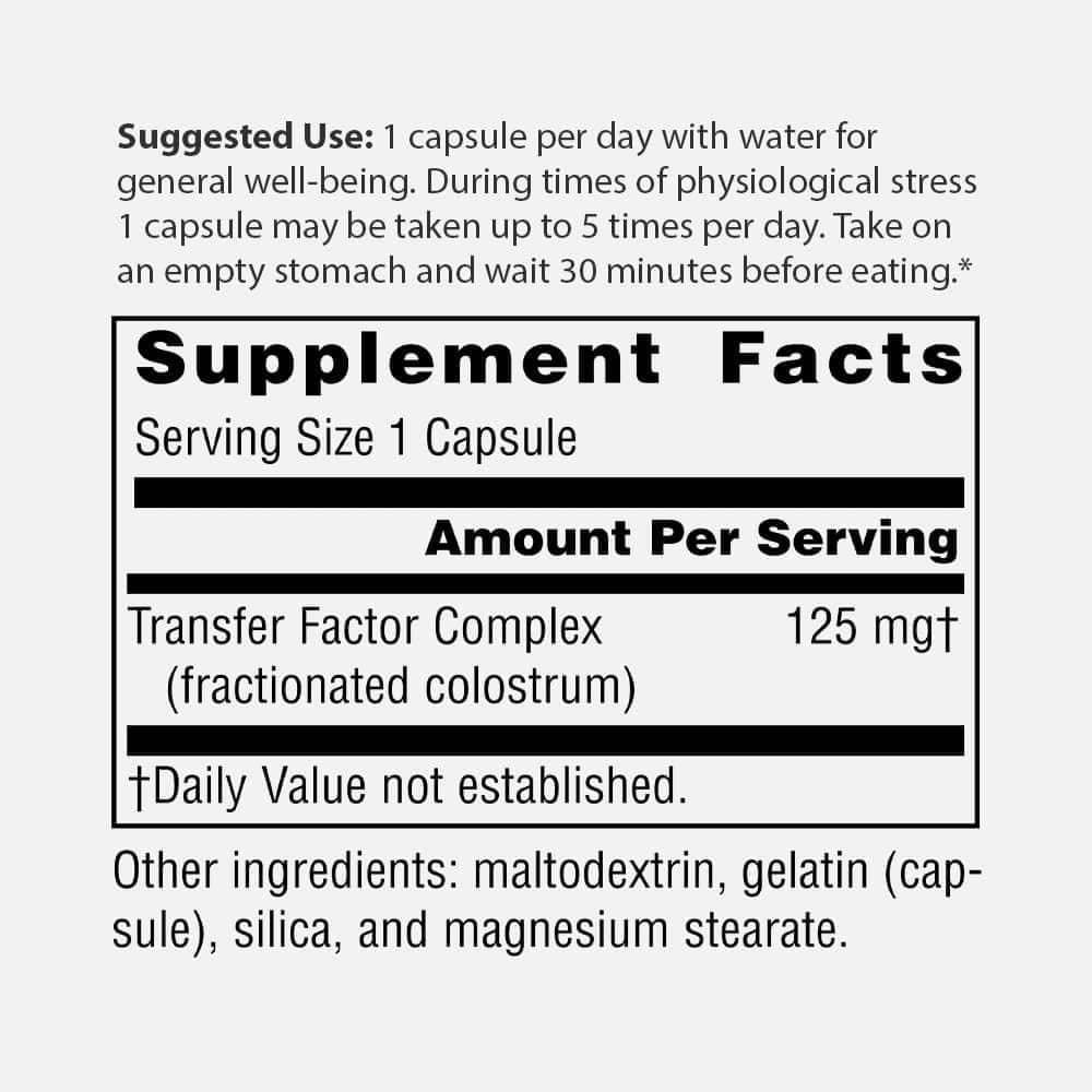Wellness Transfer Factor 125mg - 60 Capsules