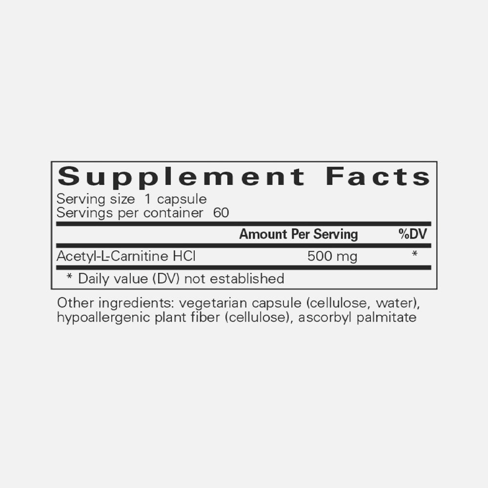 Acetyl-L-Carnitine 500mg - 60 Capsules
