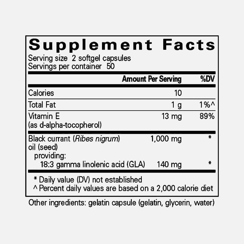 Black Currant Seed Oil 500mg - 100 Softgels