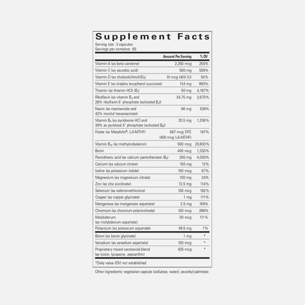 Nutrient 950 Without Iron - 180 Capsules