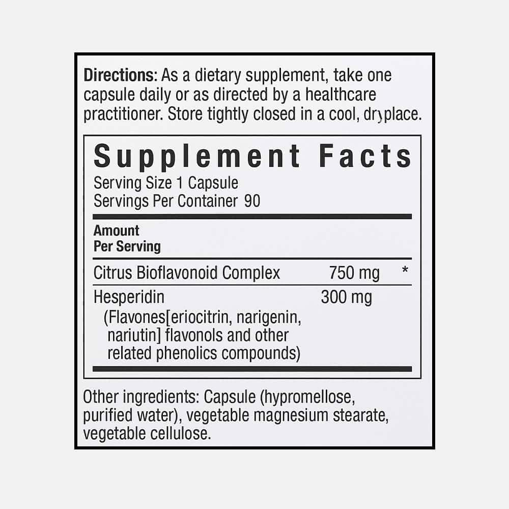 Citrus Bioflavonoid Complex 750mg - 90 Veggie Capsules