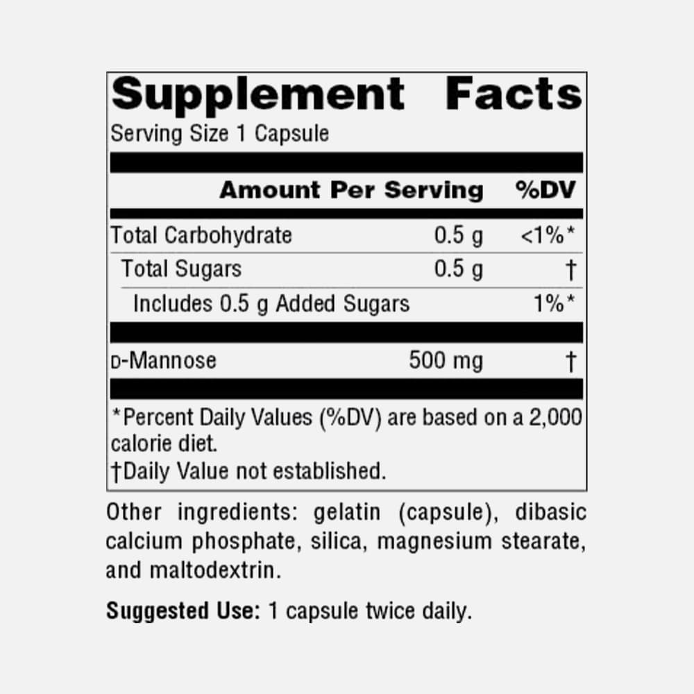 D-Mannose 500mg - 120 Capsules