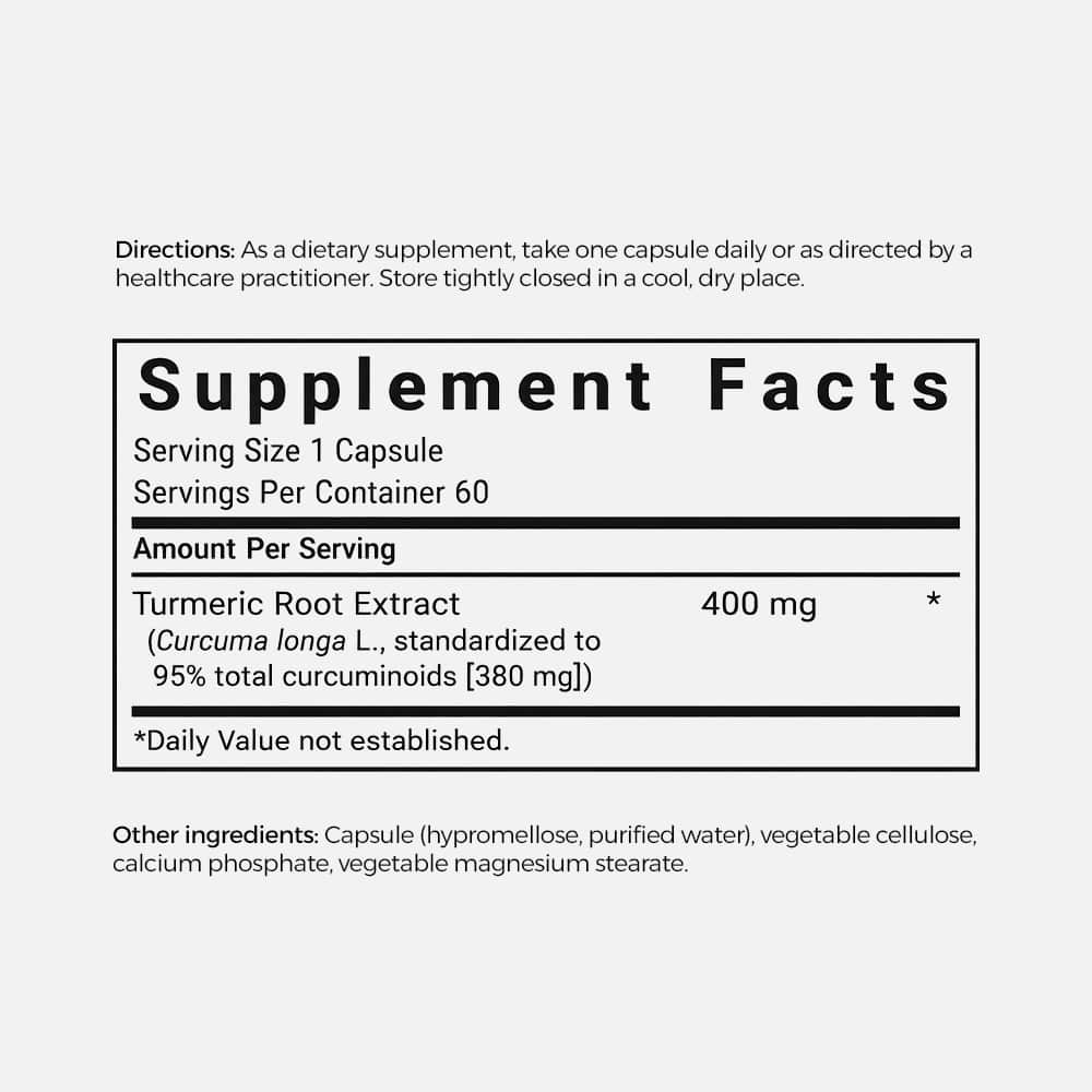 Turmeric Root Extract 400mg - 60 Veg Capsules