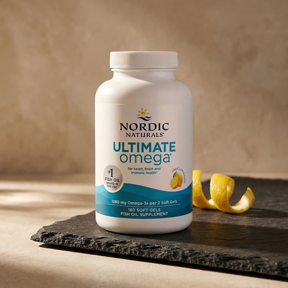 Ultimate Omega Fish Oil 1280mg - 180 Soft Gels (Lemon)