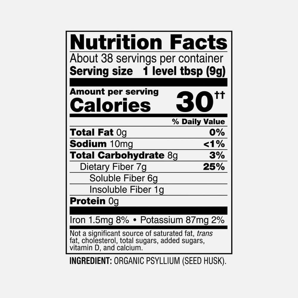 Organic Psyllium Husk Powder 6g Fiber - 12 oz