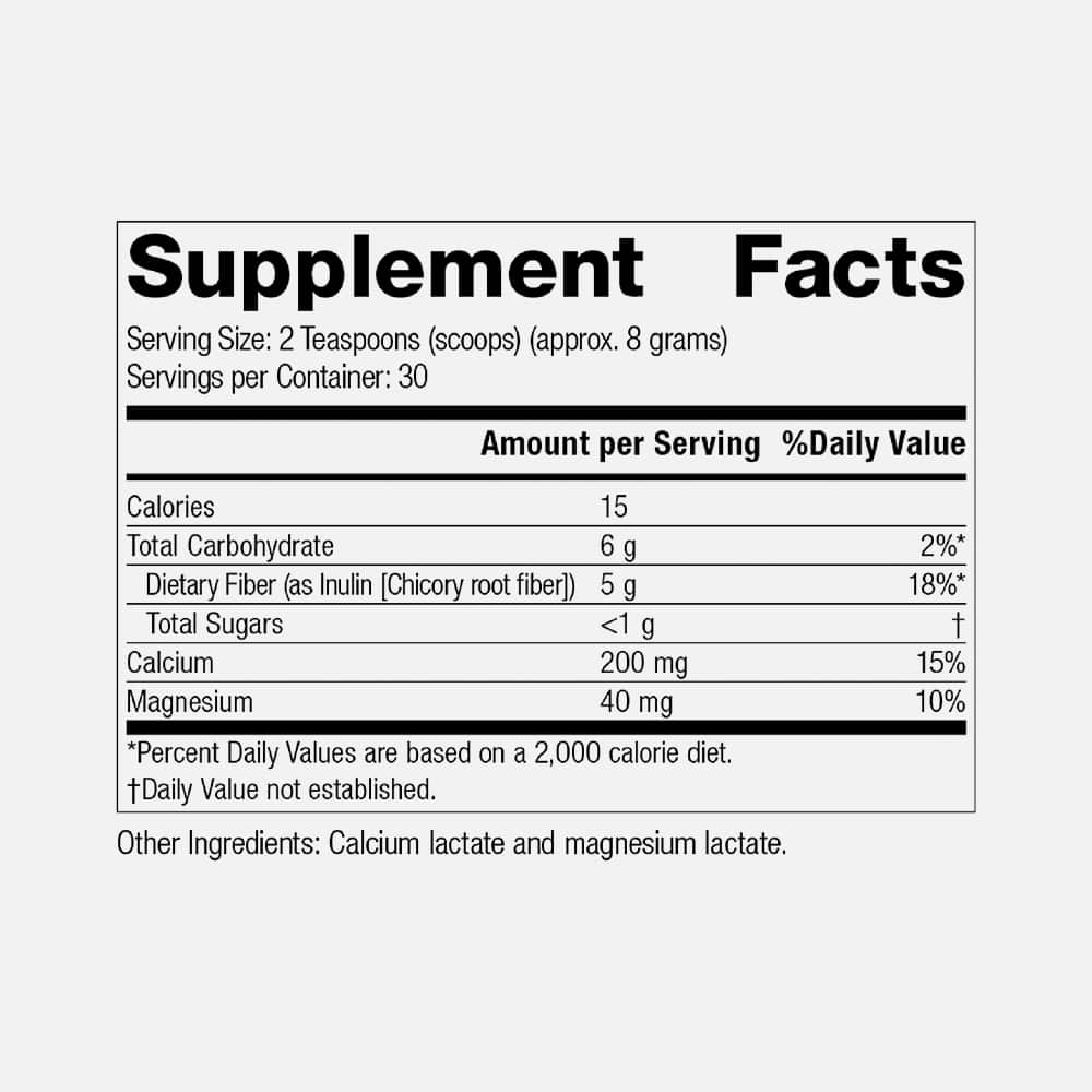 Prebiotic Inulin with Calcium & Magnesium - 9 oz Powder