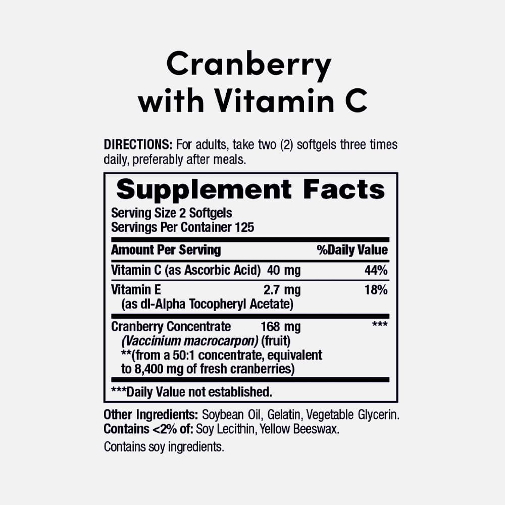 Cranberry 4200mg with Vitamin C - 250 Softgels