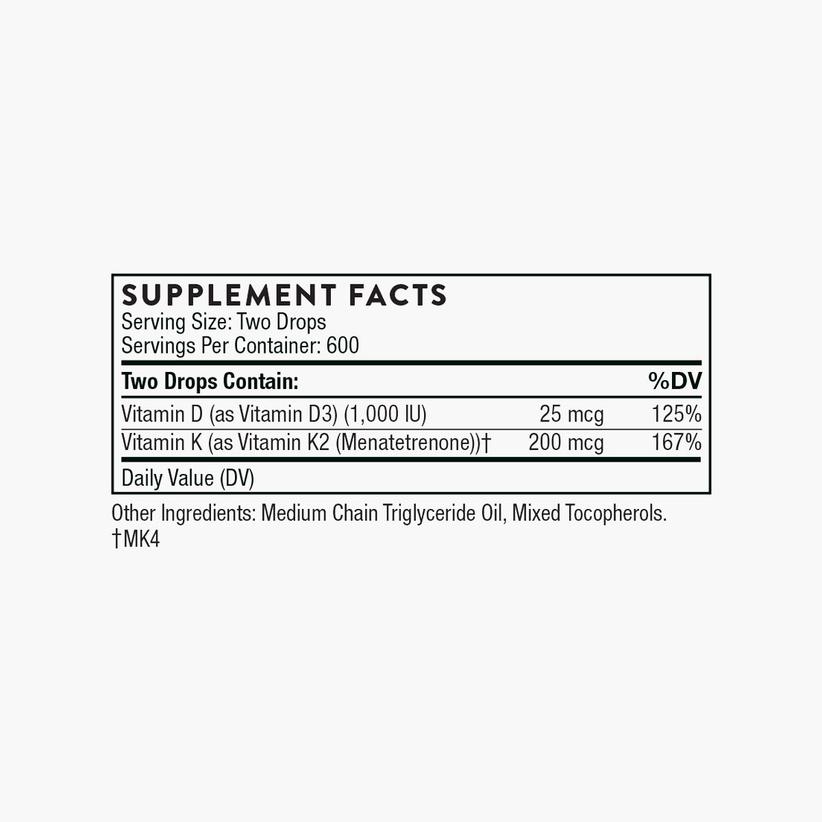 Vitamin D3 + K2 Liquid with Metered Dispenser