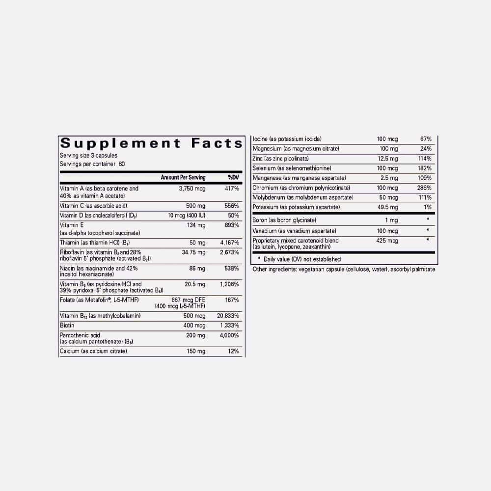 Nutrient 950 A Without Copper & Iron - 180 Capsules