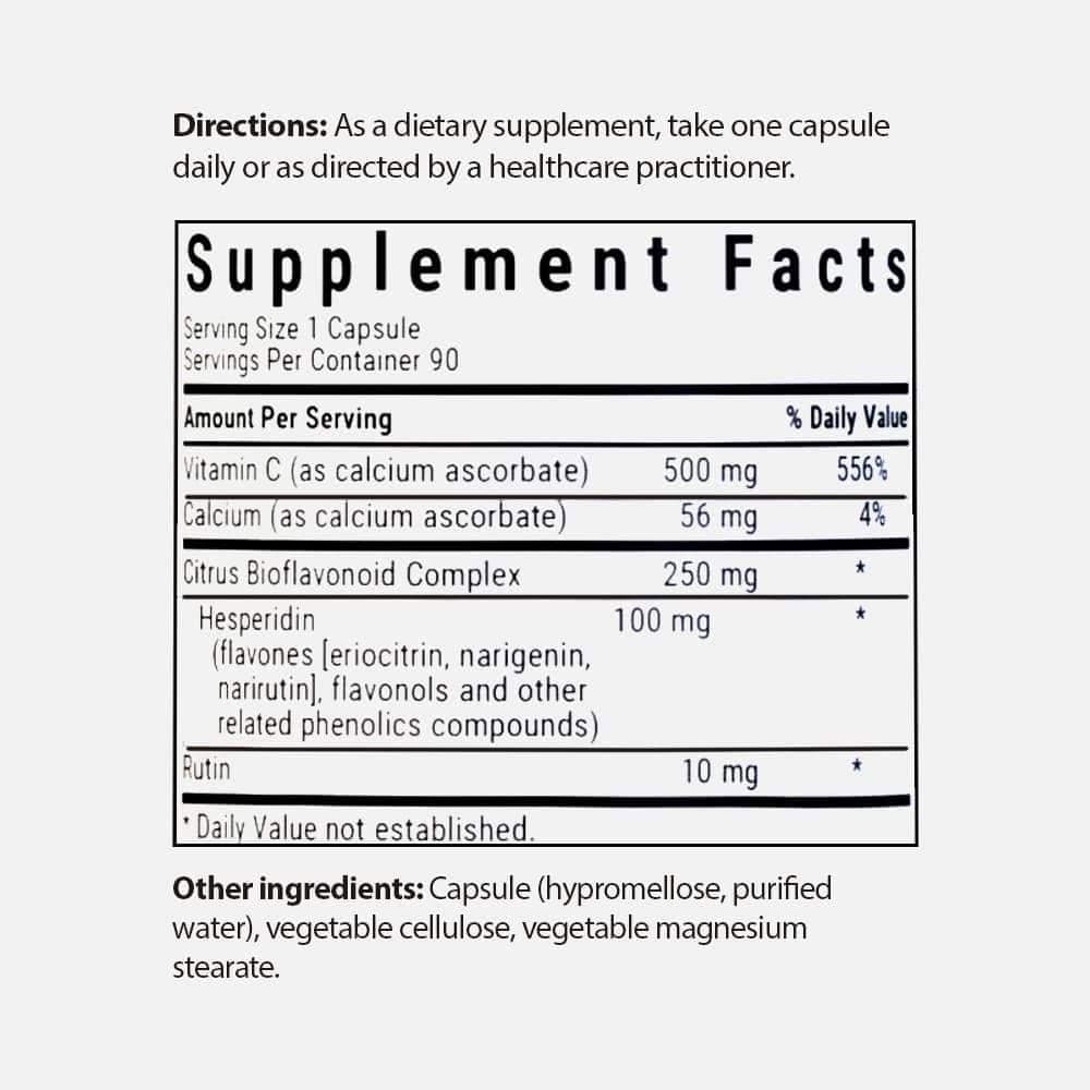 Buffered Vitamin C 500mg - 90 Vegetable Capsules