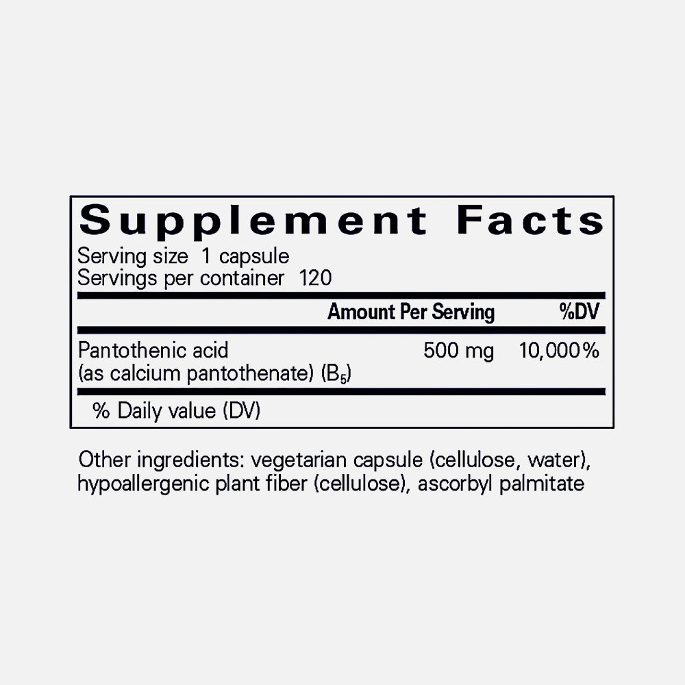 Pure Encapsulations Pantothenic Acid 500mg 120 Capsules