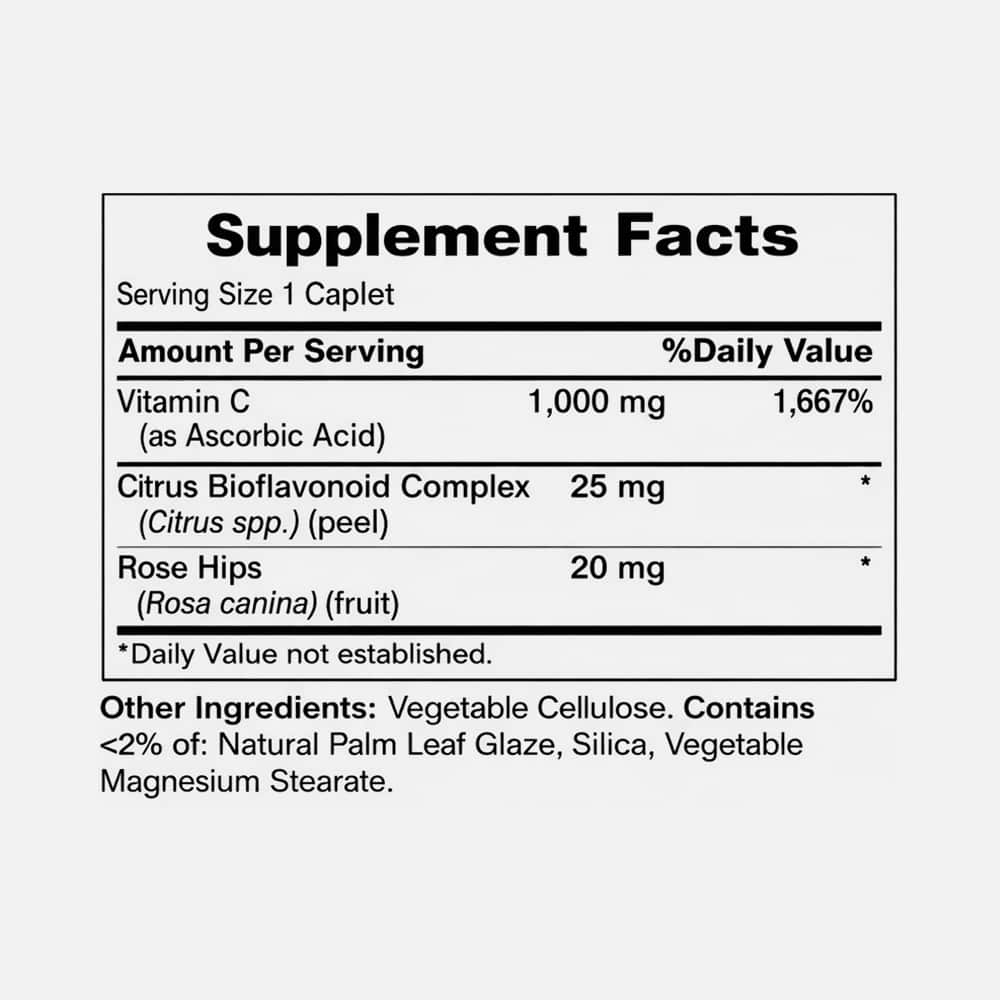 Vitamin C 1000mg with Rose Hips - 100 Caplets