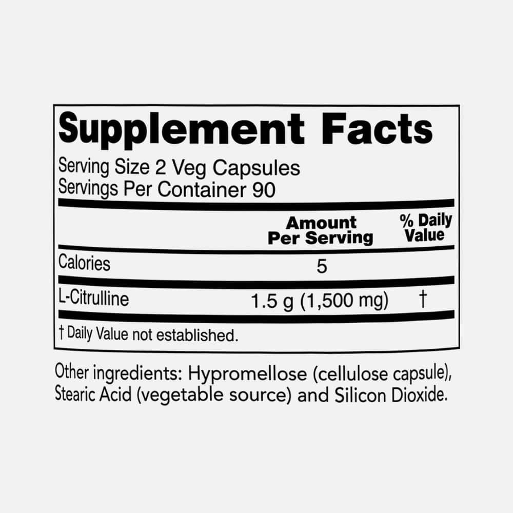 L-Citrulline 750mg - 180 Veg Capsules
