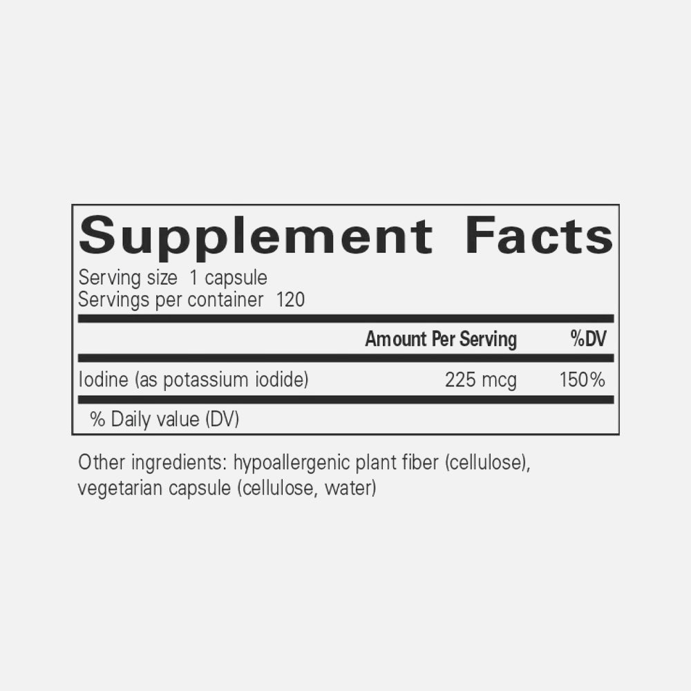 Iodine (Potassium Iodide) 225mcg - 120 Capsules