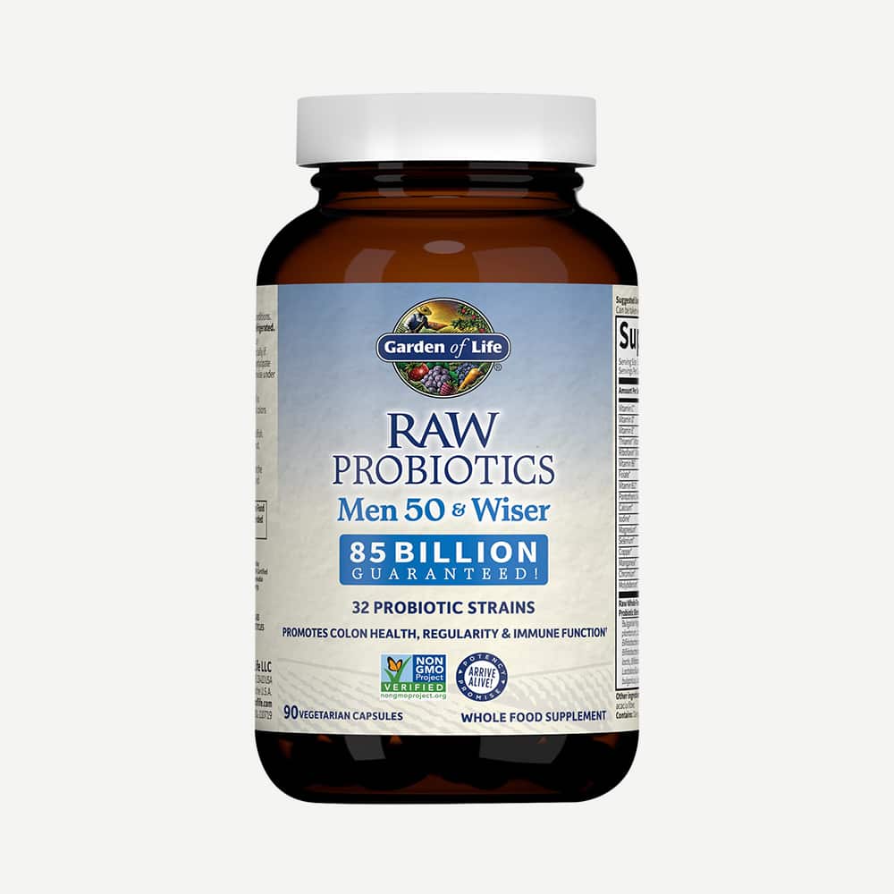 Raw Probiotics Men 50 & Wiser 85 Billion CFU - 90 Capsules