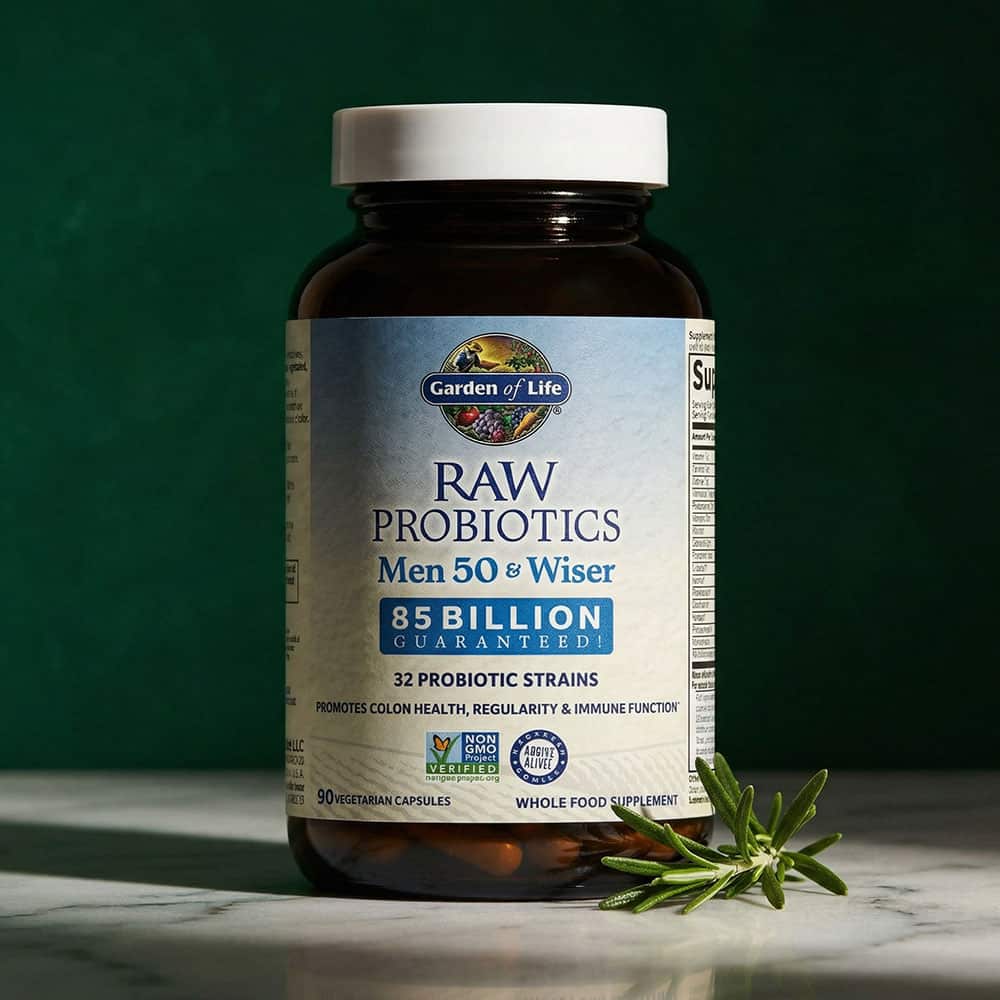 Raw Probiotics Men 50 & Wiser 85 Billion CFU - 90 Capsules