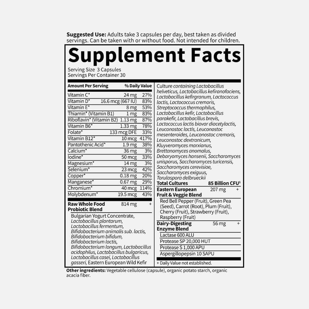 Raw Probiotics Men 50 & Wiser 85 Billion CFU - 90 Capsules