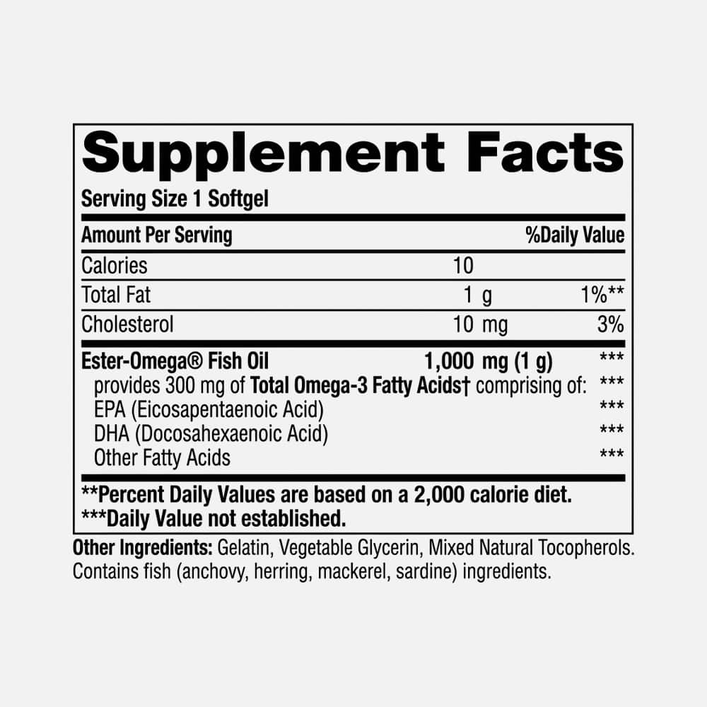 Omega-3 Fish Oil 1000mg - 100 Softgels