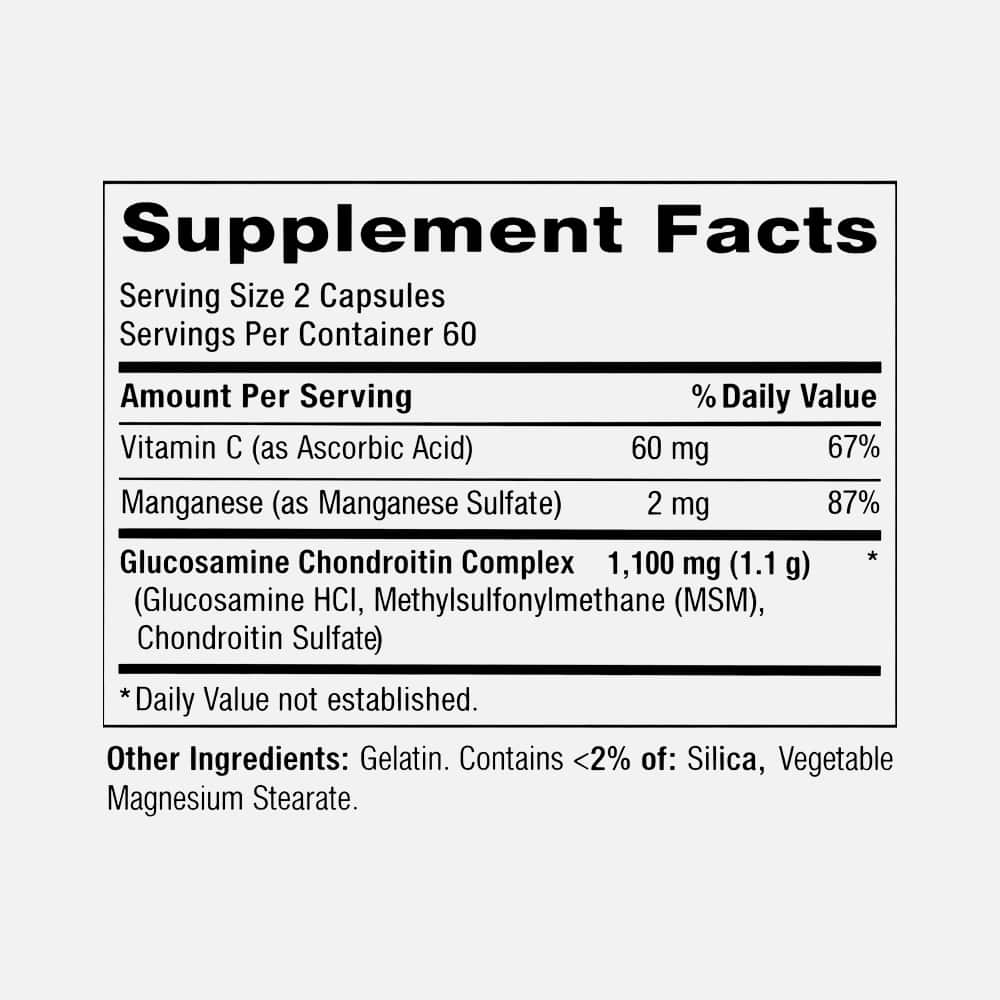 Glucosamine Chondroitin Complex 1100mg - 120 Capsules