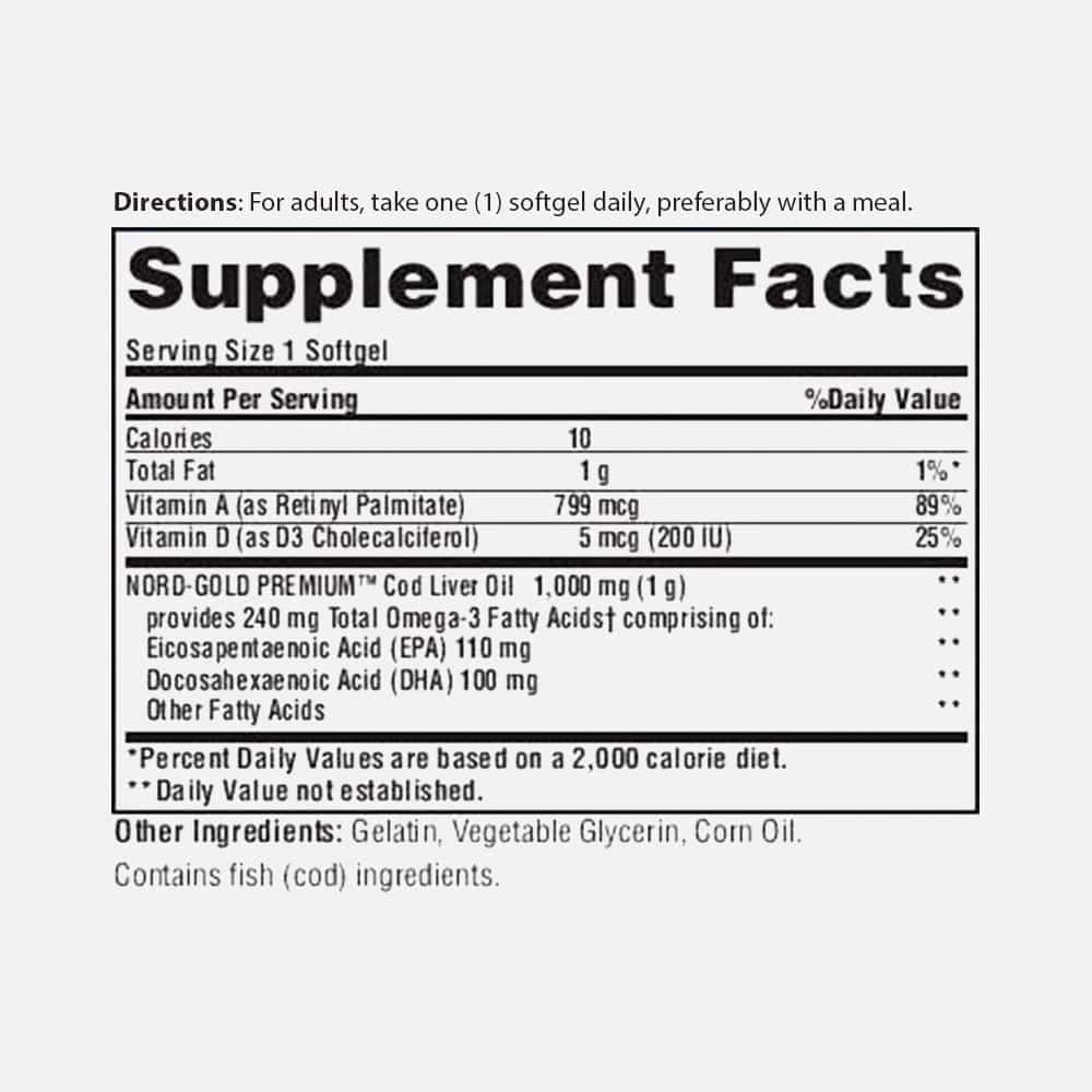 Cod Liver Oil 1000mg - 120 Softgels