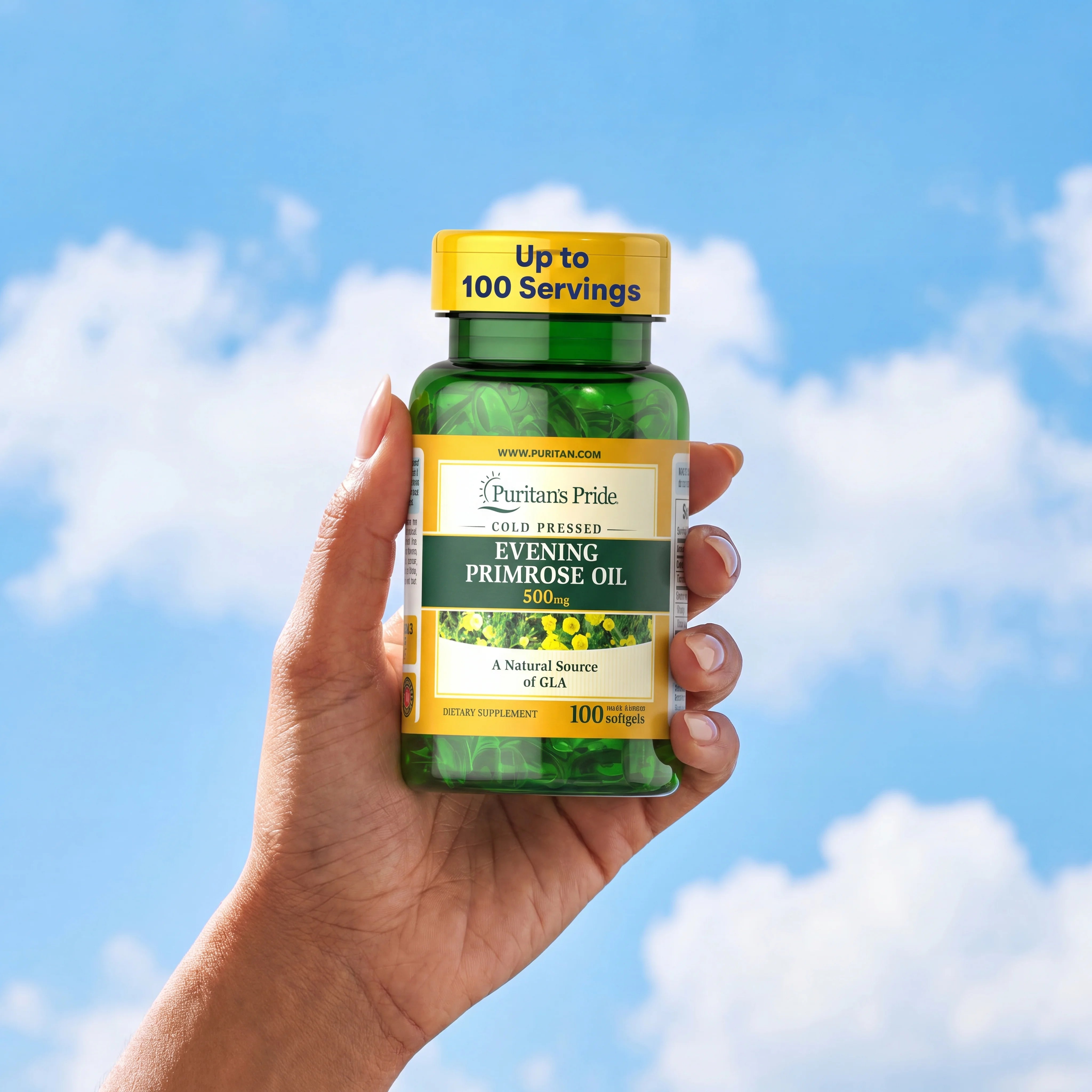 Evening Primrose Oil 500mg with GLA - 100 Softgels