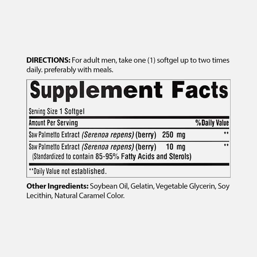 Saw Palmetto 4:1 Extract - 180 Softgels
