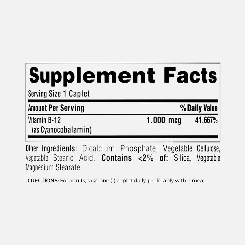 Vitamin B-12 1000mcg - 250 Timed Release Caplets